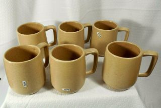 6 Rare Metlox Poppytrail Navajo Brown Coffee Mugs 3 5/8 Inch Shown Metlox Book