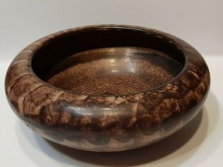 Peters And Reed Dark Brown Landsun Art Pottery 8 " Bowl Vintage Matte Glaze