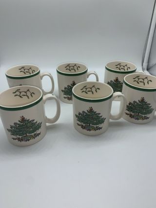 Spode Christmas Tree Coffee Mug Set Of 6