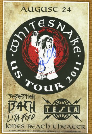 Whitesnake David Coverdale Autographed Gig Poster Here I Go Again