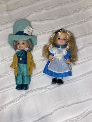 Kelly And Tommy Barbie Dolls In Alice In Wonderland Dress Theme