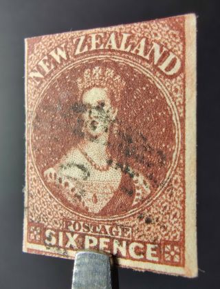 Zealand Stamp 1862 Qv Chalon Head Sg 43 6d Red - Brown,  Good Classic