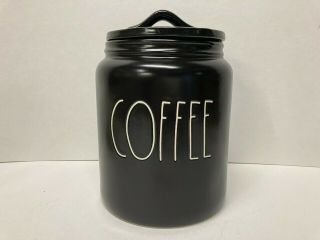 Htf Rare Rae Dunn Coffee 8 " Canister Black Large Letter Ll By Magenta