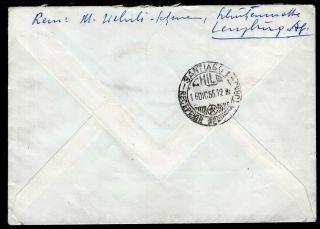 263 SWITZERLAND TO CHILE REGISTERED AIR MAIL COVER 1955 BUTTERFLIES LENZBURG 2