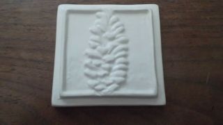 Hammond Bay Art Studio Pottery Handcrafted Tile Pinecone 4 " Square