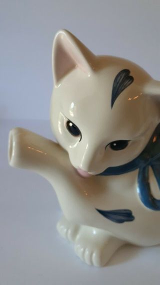 Lenox POPPIES ON BLUE Barnyard CAT / KITTEN / KITTY Sugar Bowl & Creamer SET 3