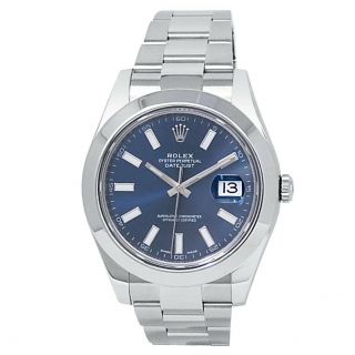 Rolex Datejust Ii Stainless Steel Oyster Automatic Blue Men 