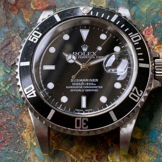 Rolex Submariner Date Ref.  16610 Watch 100 Y Serial Luminova Dial 93250