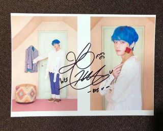 Bts V Signed Bangtan Boys Autographed Photo Map Of The Soul Persona,  Tracking