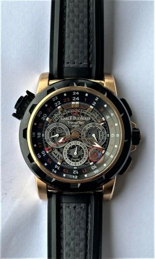 Carl Bucherer Patravi Traveltec Four X Limited Chronograph Watch 18k Rose Gold