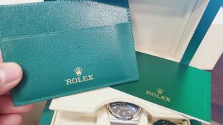 ROLEX 114200 OYSTER PERPETUAL STAINLESS STEEL WATCH BLUE - BOX 6