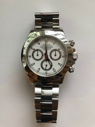 Polished Rolex Daytona Stainless Steel & Chronograph Watch & Box M 116520