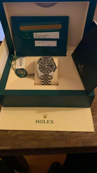 Rolex Datejust 41 Black 126300 Stainless Steel Watch Box Papers 2019