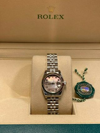 Rolex Lady - DateJust SS & 18K White Gold Pearl Dial & Diamonds Ref: 179174 2