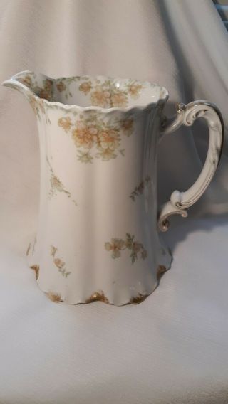 Antique Haviland Limoges The Countess Large Pitcher Cond.
