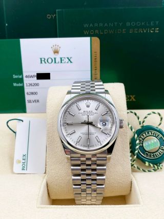 Rolex Datejust 126200 Silver Index Dial Stainless Steel Box Papers 2019