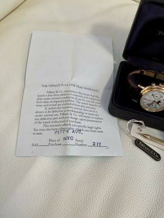 Tiffany & Co.  18k Gold,  Triple Date Moon - phase,  El Primero Chronograph Watch. 4