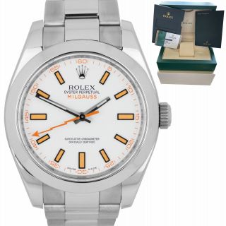 2016 Rolex Milgauss 116400 White Anti - Magnetic Stainless Steel Oyster 40mm Watch