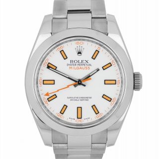2016 Rolex Milgauss 116400 White Anti - Magnetic Stainless Steel Oyster 40mm Watch 6