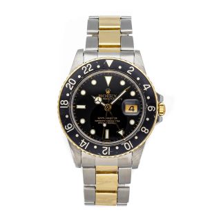 Rolex Gmt Master Auto Steel Yellow Gold Mens Oyster Bracelet Watch Date 16753