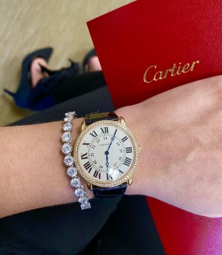 $25,  000 Retail Cartier Ronde Louis 18K Rose Gold Diamond Ladies Watch 4