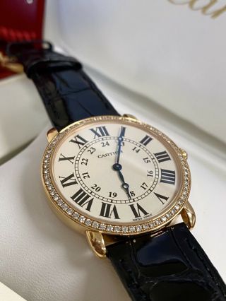 $25,  000 Retail Cartier Ronde Louis 18K Rose Gold Diamond Ladies Watch 5