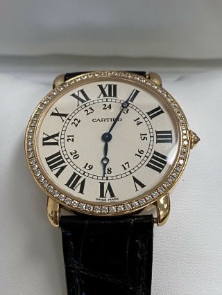 $25,  000 Retail Cartier Ronde Louis 18K Rose Gold Diamond Ladies Watch 6