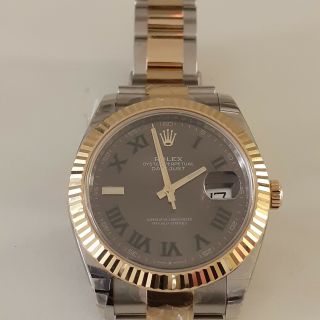 Full Stickers Rolex Datejust Ii 41mm Wimbledon Dial Two Tone Oyster Watch 126333