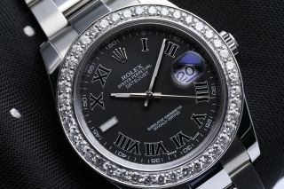 Rolex Datejust II Custom Set Diamond Bezel Stainless Steel 41mm Men ' s Watch 2