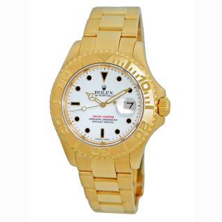 Rolex 18k Yellow Gold 40mm Yachtmaster White Automatic 16628 Box Minty