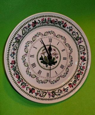 Portmeirion Botanic Garden Dinner Plate Wall Clock With Daisies.  10 1/2 " Wide