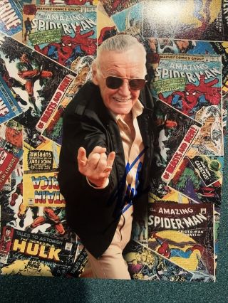 Stan Lee Marvel Marvel “spider - Man “ Signed Autographed Photo With