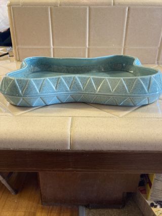 Red Wing Pottery Console Bowl Speckled Torquoise 2