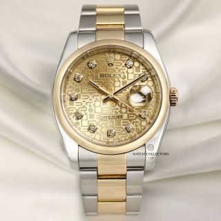 Rolex Datejust 116203 Stainless Steel & 18k Yellow Gold Champagne Jubilee Dia.