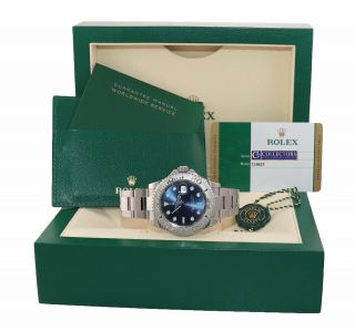 2018 Papers Rolex Yacht - Master 116622 Blue Steel Platinum 40mm Watch Box