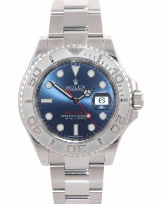 2018 PAPERS Rolex Yacht - Master 116622 Blue Steel Platinum 40mm Watch Box 2