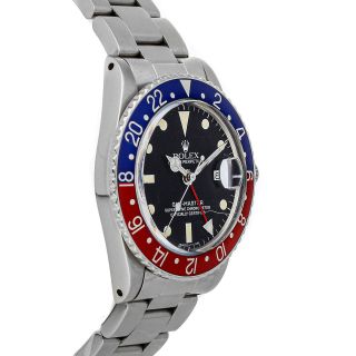 Rolex GMT - Master Pepsi Auto 40mm Steel Mens Oyster Bracelet Watch Date 1675 4