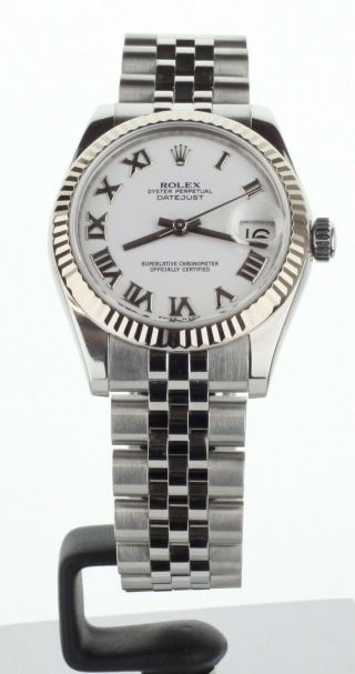 Rolex Datejust 31mm Stainless Steel White Roman Dial 178274 Full Set