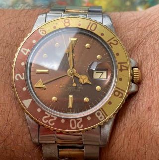 Rolex Gmt - Master 1675 Root Beer Two - Tone Vintage Watch 100 Tropical