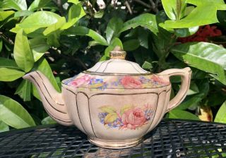 Vintage Sadler England Teapot Floral Gold Trim 2028 Md