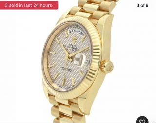 Rolex Day - Date 40 Diagonal Motif Dial Yellow Gold Automatic Mens Watch 228238 2