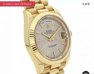 Rolex Day - Date 40 Diagonal Motif Dial Yellow Gold Automatic Mens Watch 228238 4