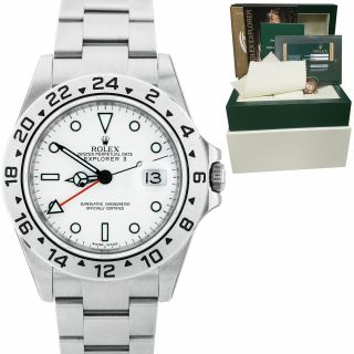 Nos Stickered Rolex Explorer Ii Rehaut 3186 White 40mm Watch 16570 T