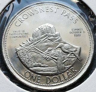 1988 Crowsnest Pass Alberta $1 Trade Dollar - Lille