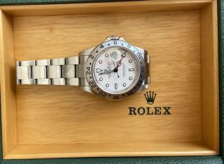 Box/Papers AD Rolex Explorer II 42mm 16570 White Polar GMT Date Watch 6