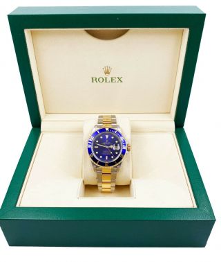Rolex Submariner 16613 Blue Dial 18k Yellow Gold Stainless Steel