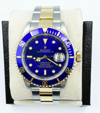 Rolex Submariner 16613 Blue Dial 18K Yellow Gold Stainless Steel 2