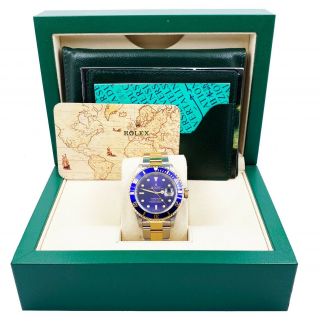 Rolex Submariner 16613 Blue Dial 18K Yellow Gold Stainless Steel 5