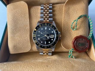 Rolex Gmt Master 16753 Stainless/18k Gold Watch Recent Rolex Service