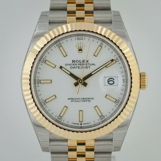 Rolex Datejust 41,  Ref 126333,  Men’s,  St Steel And 18k Gold,  White Dial,  Jubilee